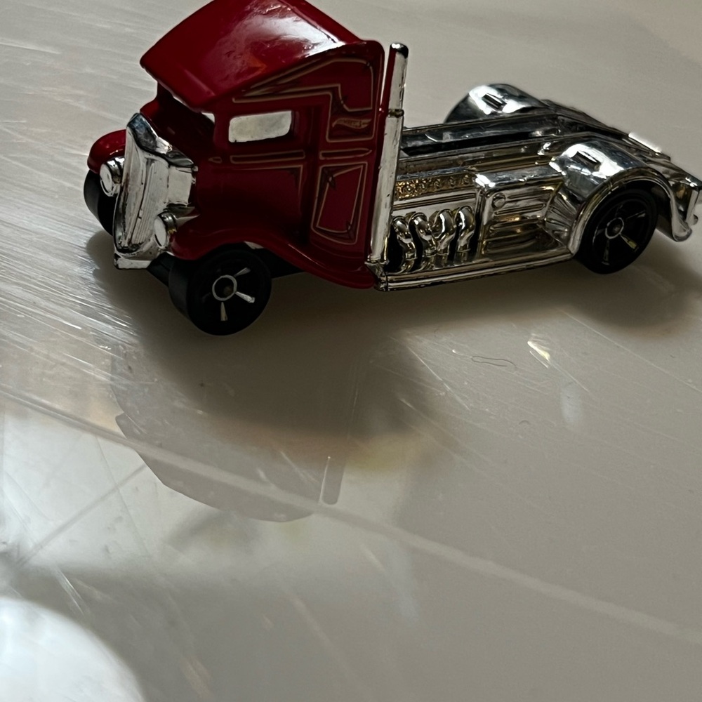 Red and Silver Toy Truck Rare Hotwheels